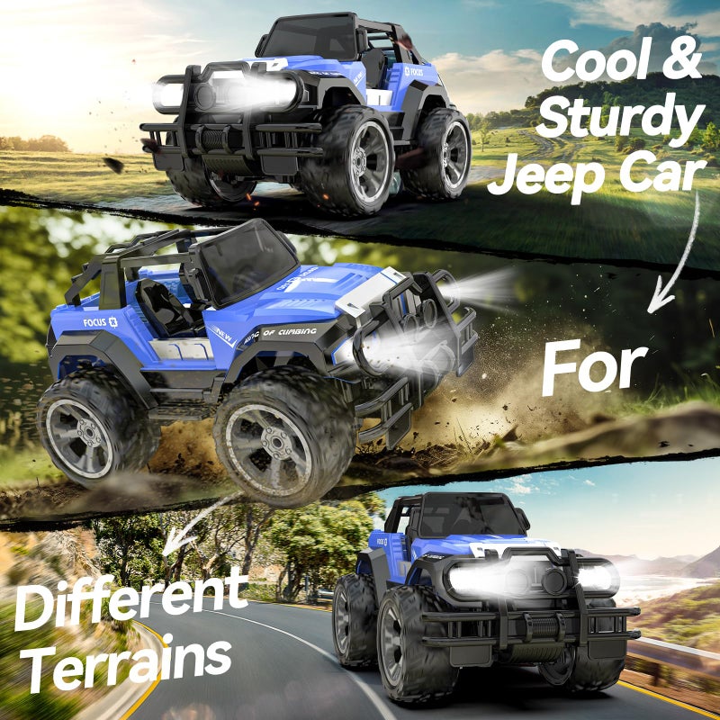 DEERC DE42 Remote Control Car RC Racing Cars,1:18 Scale 80 Min Play 2.4Ghz LED Light Auto Mode Off Road RC Trucks with Storage Case,All Terrain SUV Cars Toys Gifts for Boys Kids Girls Teens,Blue - Image 4